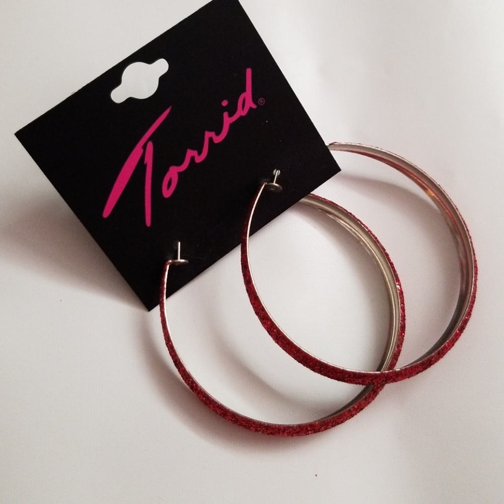 Red Glitter Earrings